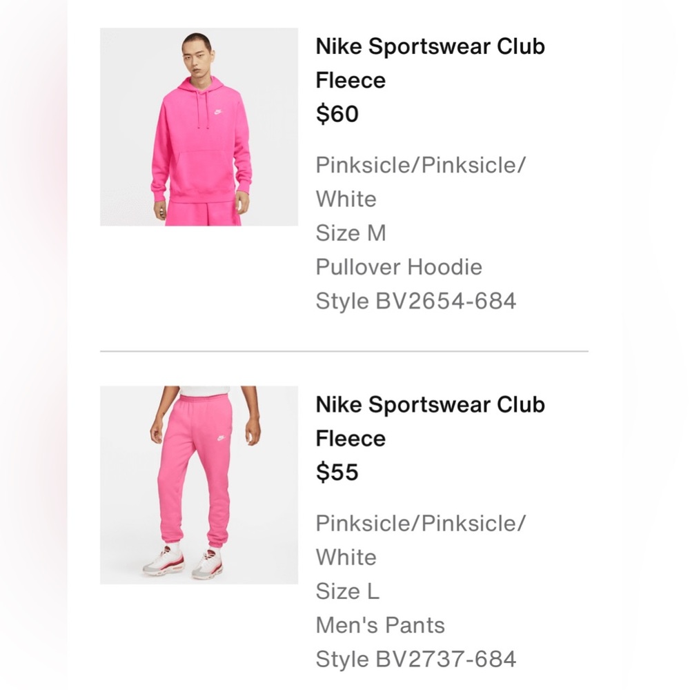 NIKE Pink Hoodie & Sweatpants